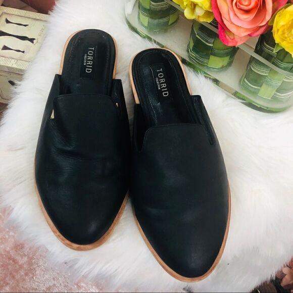 Torrid Collection Black leather mules slides - Picture 4 of 8